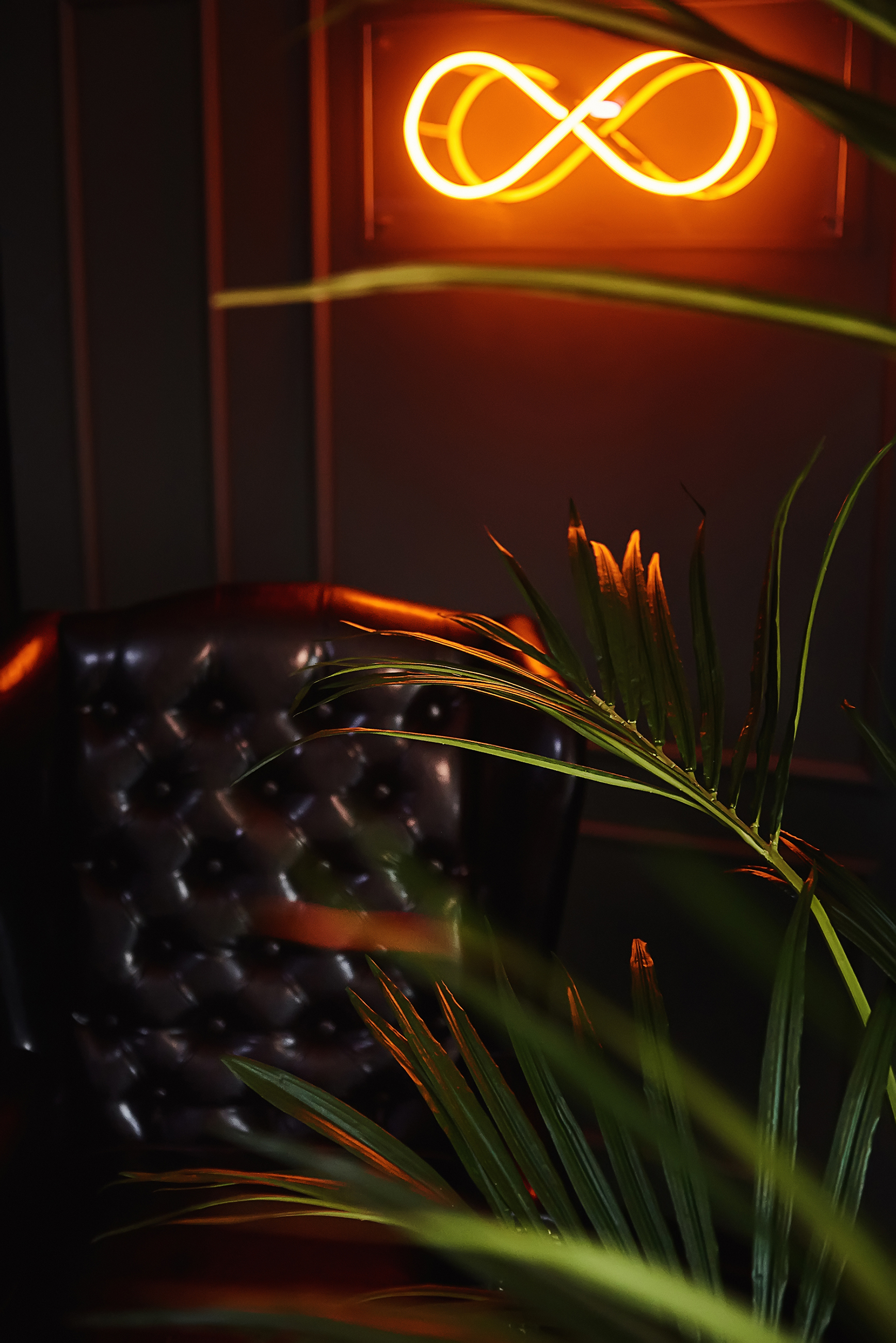 Neon infinity sign