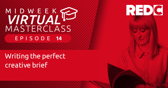 Video titlecard for "Writing the perfect creative brief" masterclass