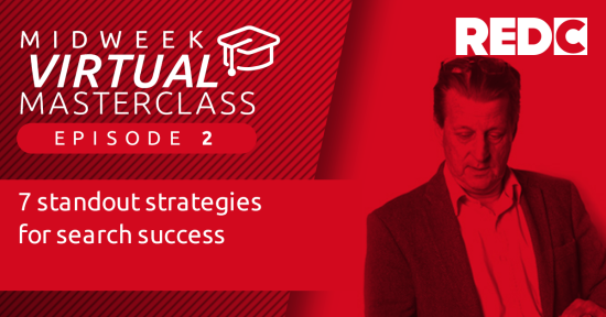Video titlecard for "7 standout strategies for search success" masterclass