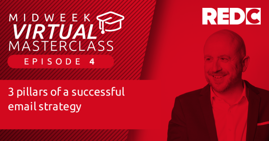 Video titlecard for "3 pillars of a successful email strategy" masterclass