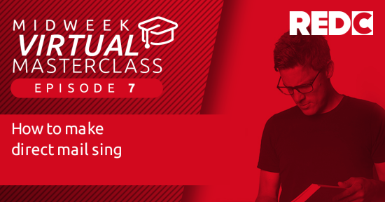 Video titlecard for "How to make direct mail sing" masterclass