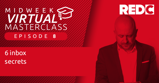 Video titlecard for "6 inbox secrets" masterclass