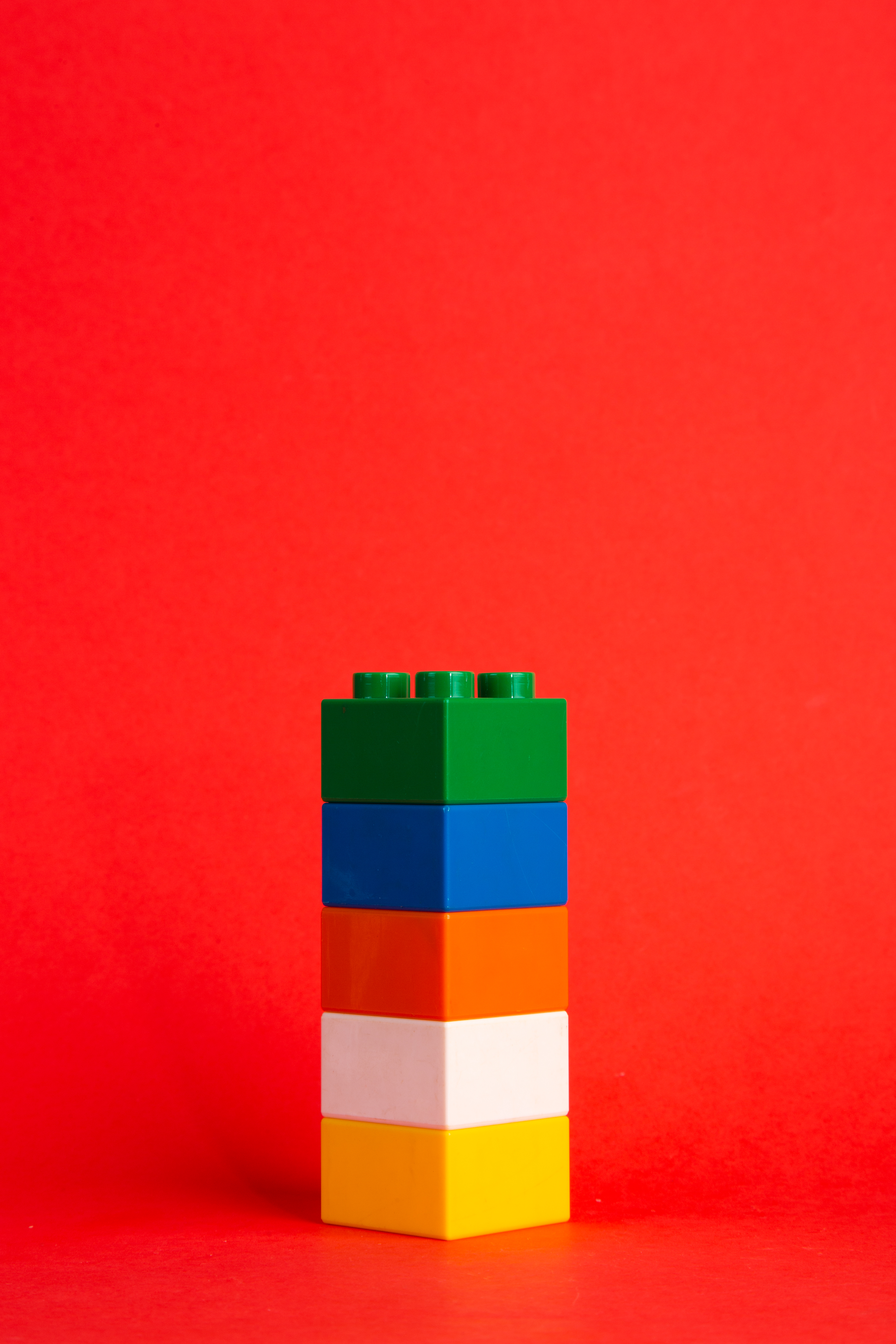 building blocks on red background