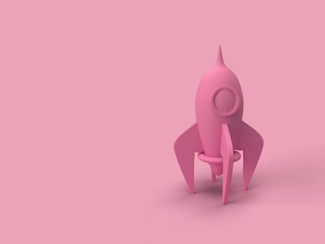 pink rocket ship