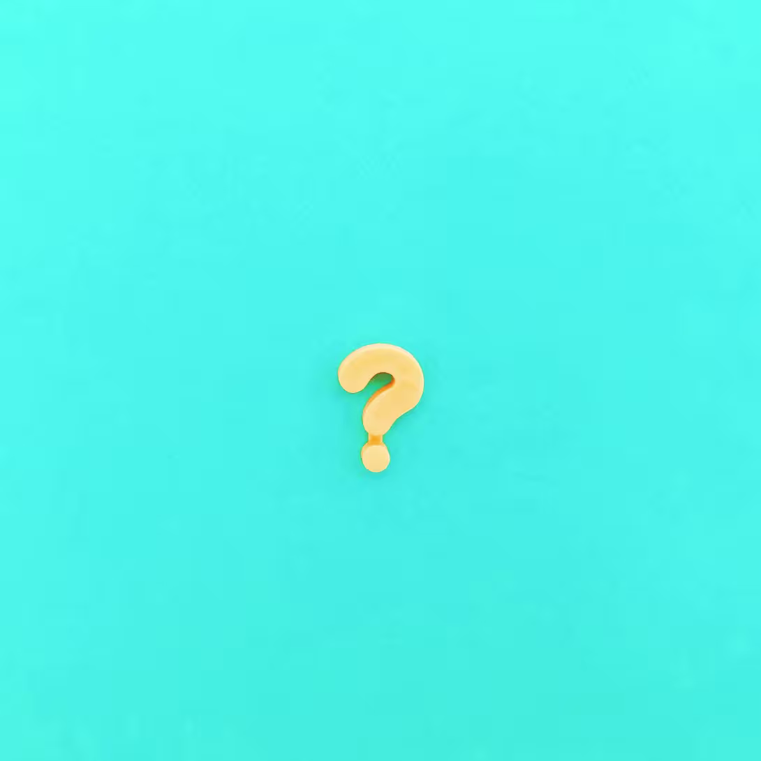 minimal question mark on a blue background