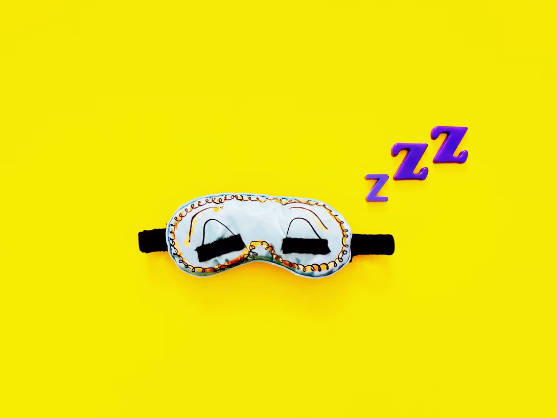 eyemask on a yellow background